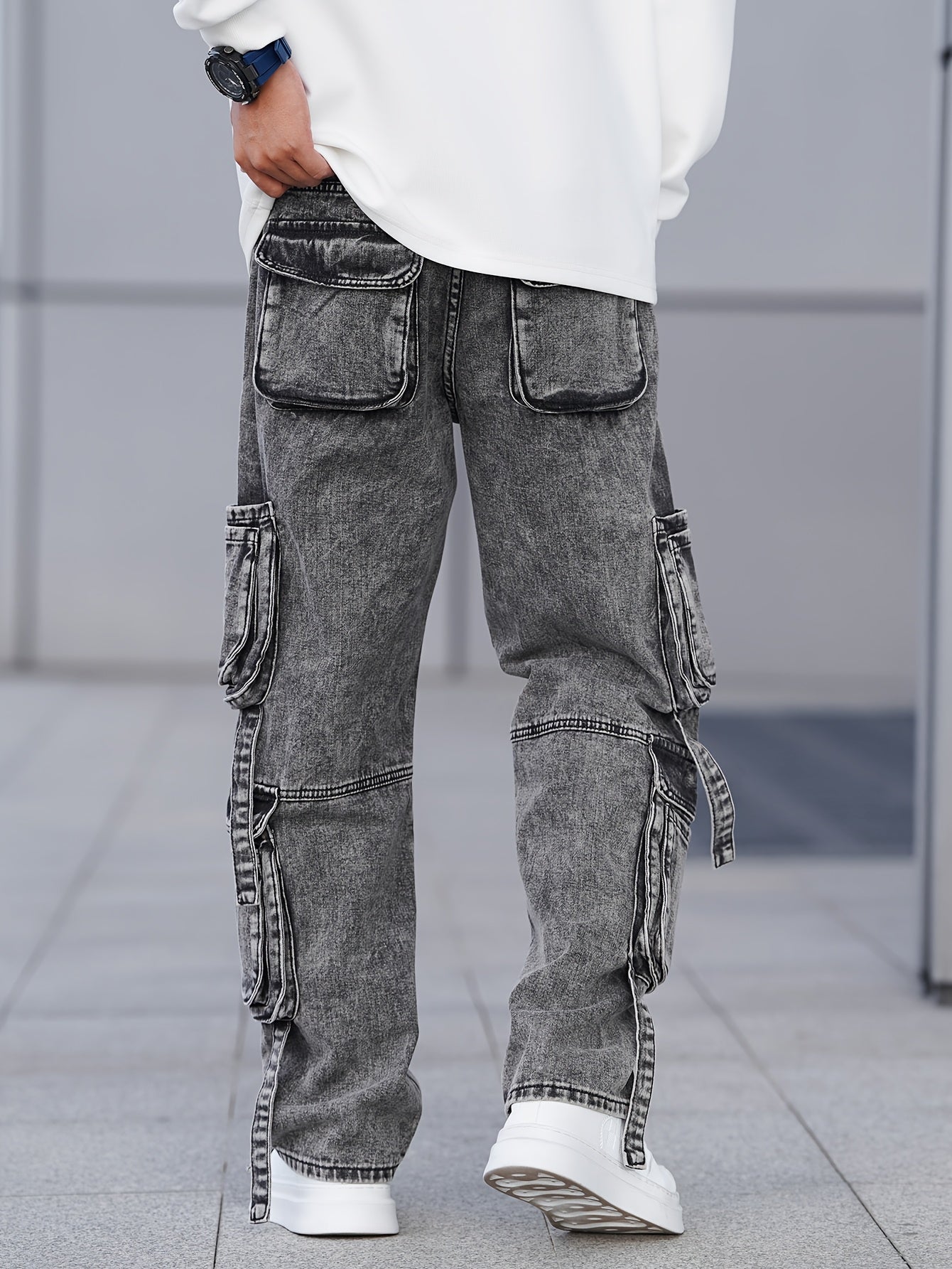 Willard | Casual herenbroek met wijde pijpen - niet-elastische denim met zakken