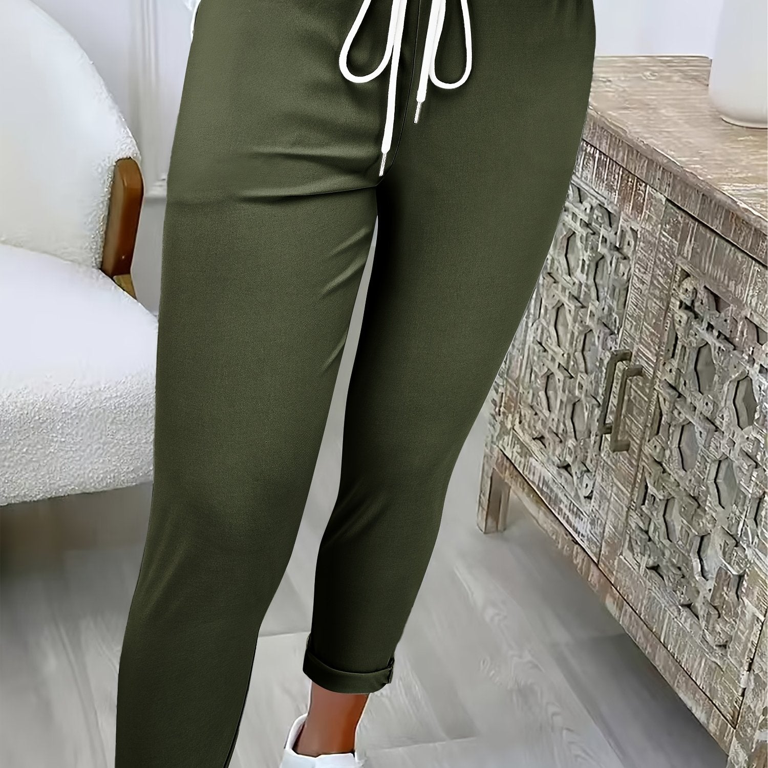 Avelith | Casual broek met trekkoord voor dames – Slim fit, elastische taille, ademend