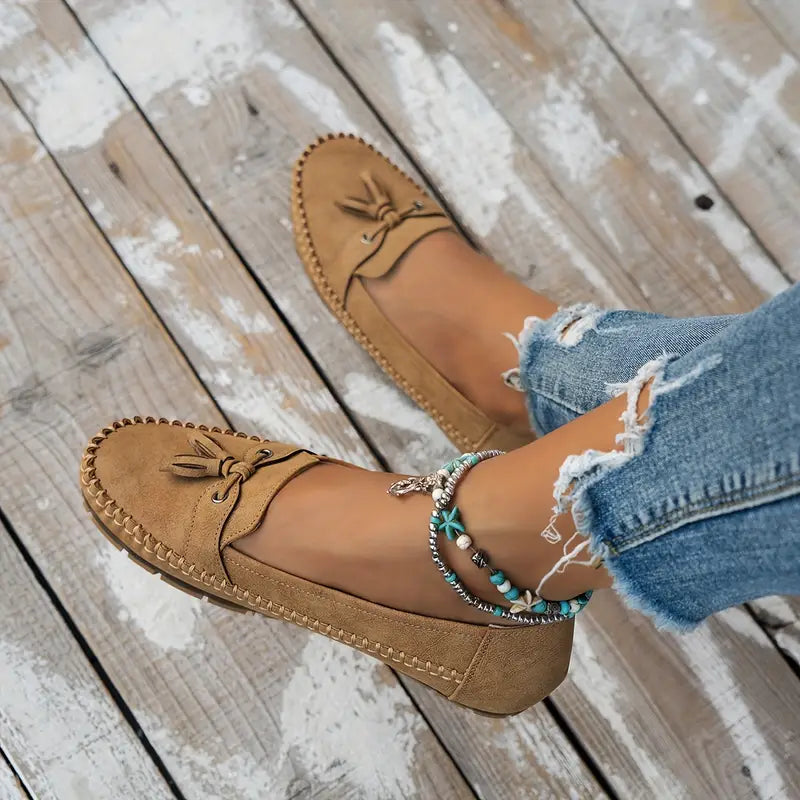 Voxa | Vrouwen Vintage Loafers - Stijlvolle Comfort Slip-On Schoenen