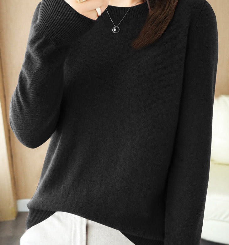 Sanne | Elegante merinowollen trui, zacht en ademend, lichtgewicht gebreide pullover