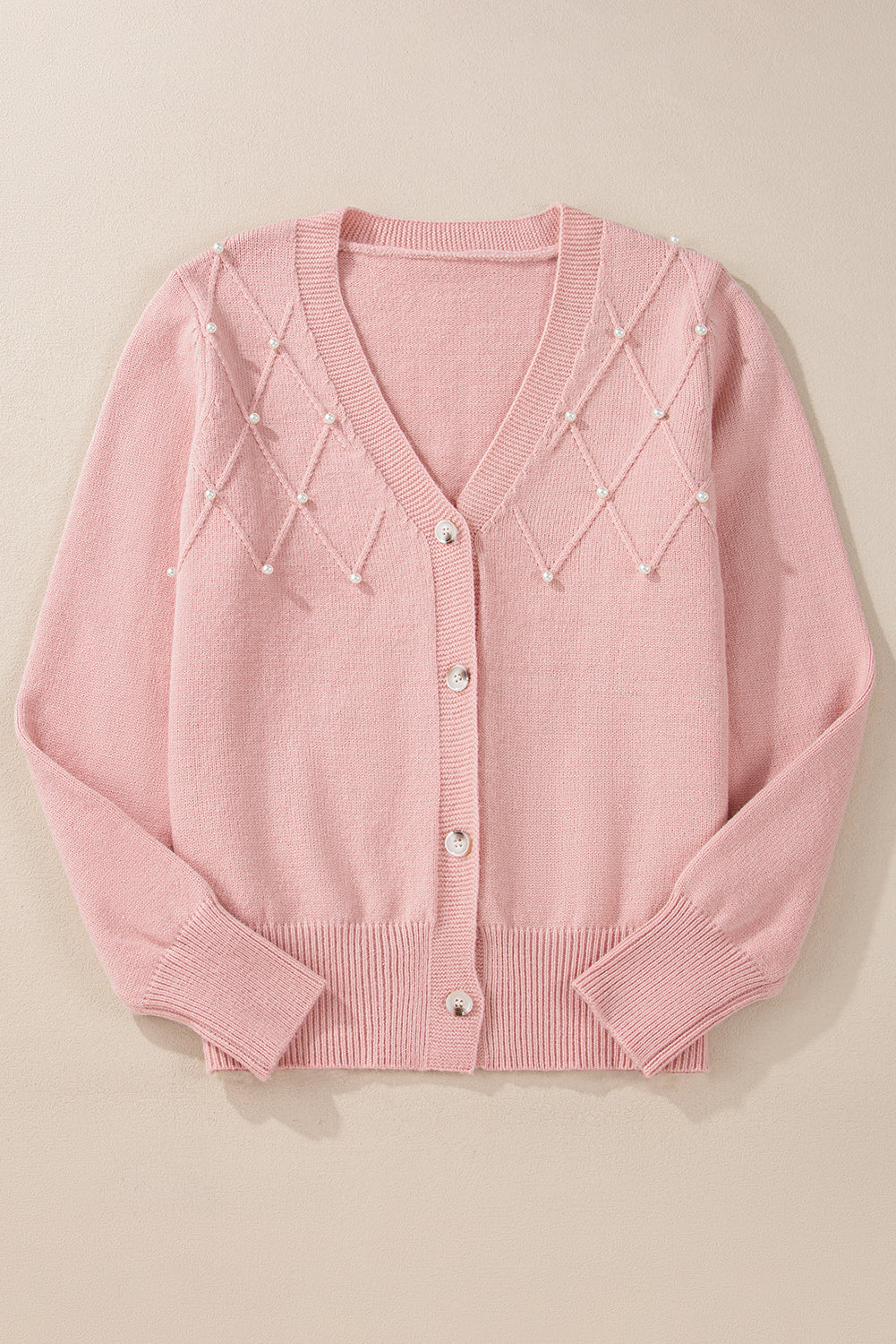 Crescenda | Elegant Cashmere Cardigan met Parel – Dames Herfst/Winter Luxe Vest