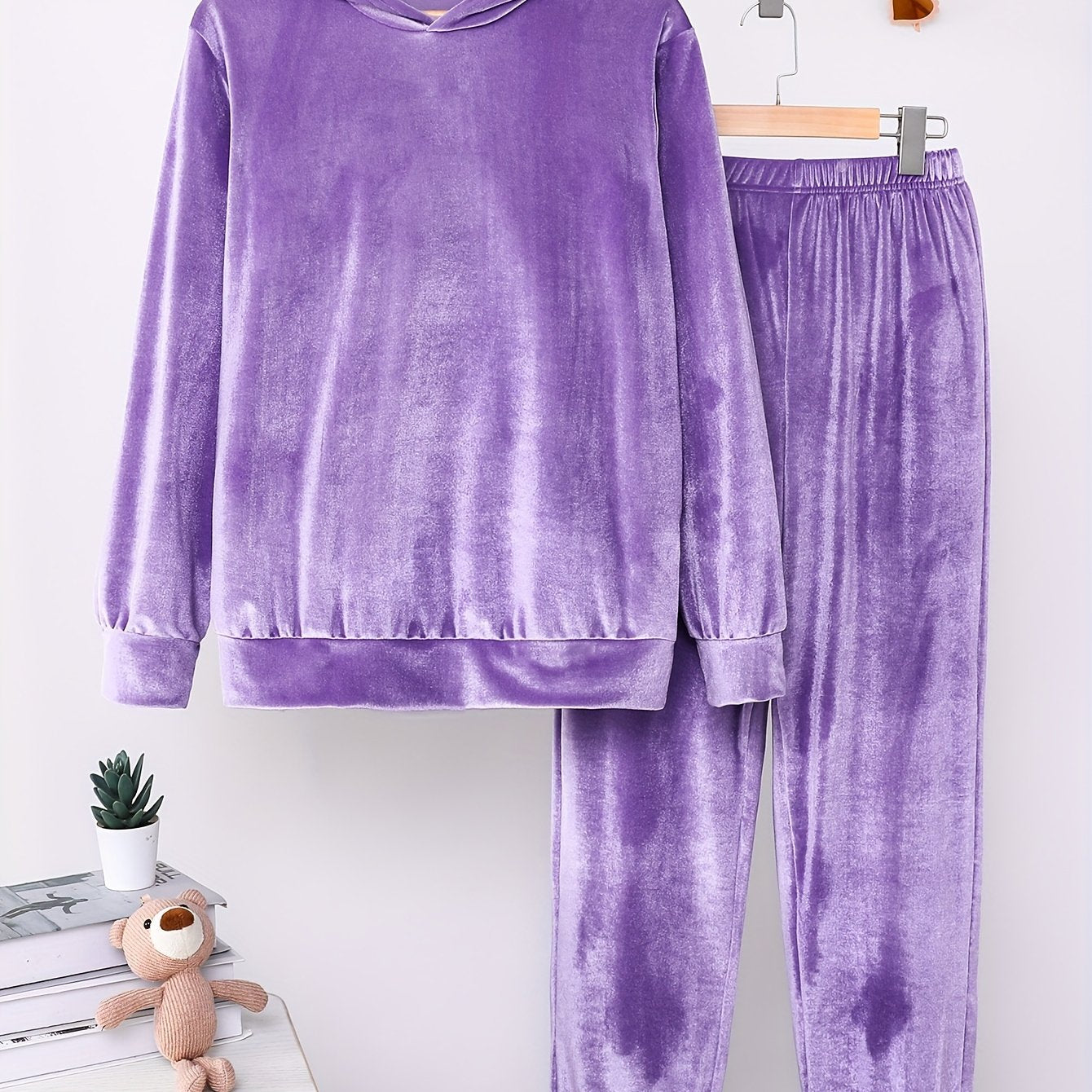 Birgitta | Velours hoodie- en joggingbroekenset voor dames – Loungewear trainingspak, casual bijpassende outfit