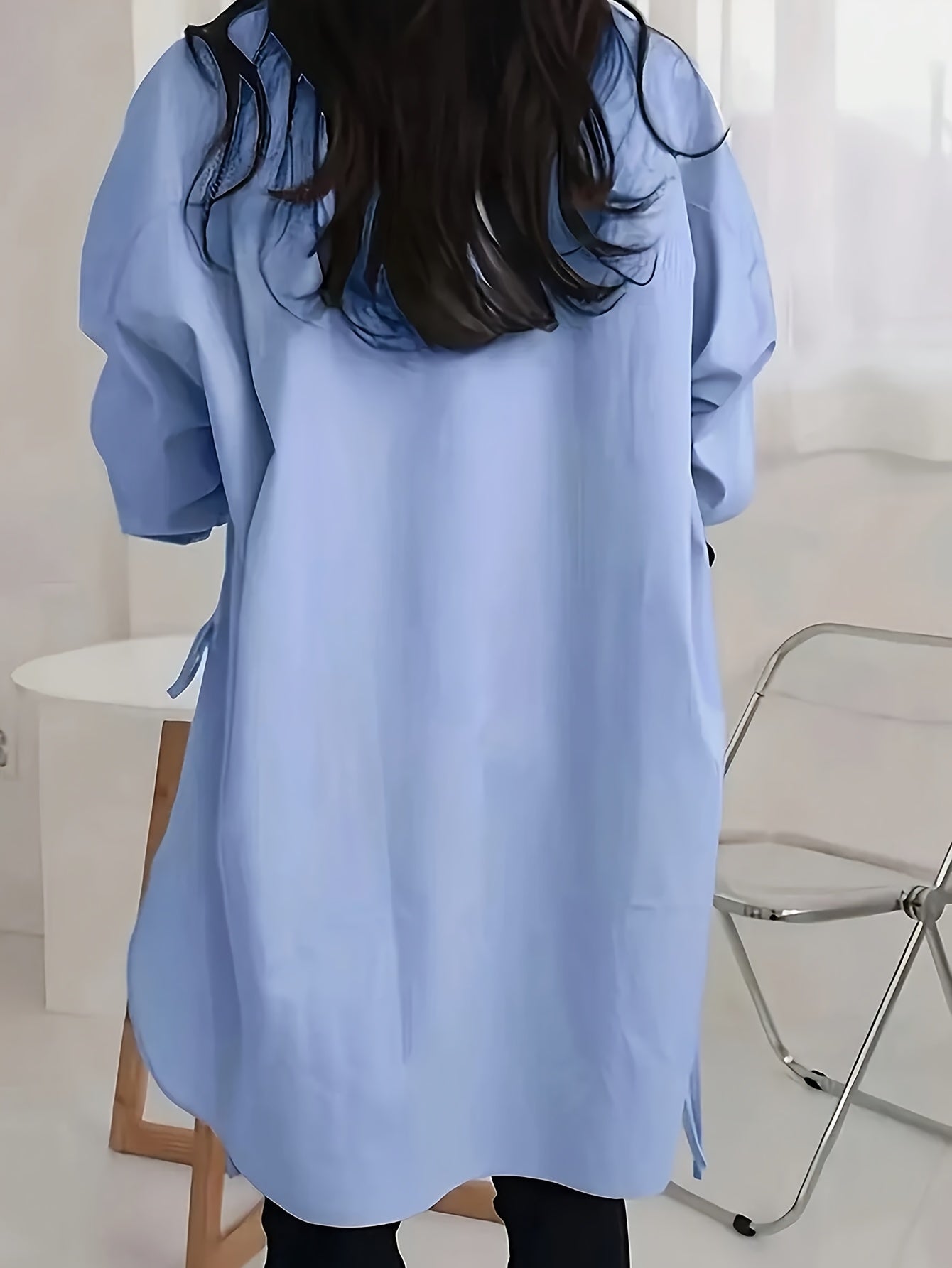 Ashford | Oversized overhemd met lange mouwen en knoopsluiting aan de zijkant