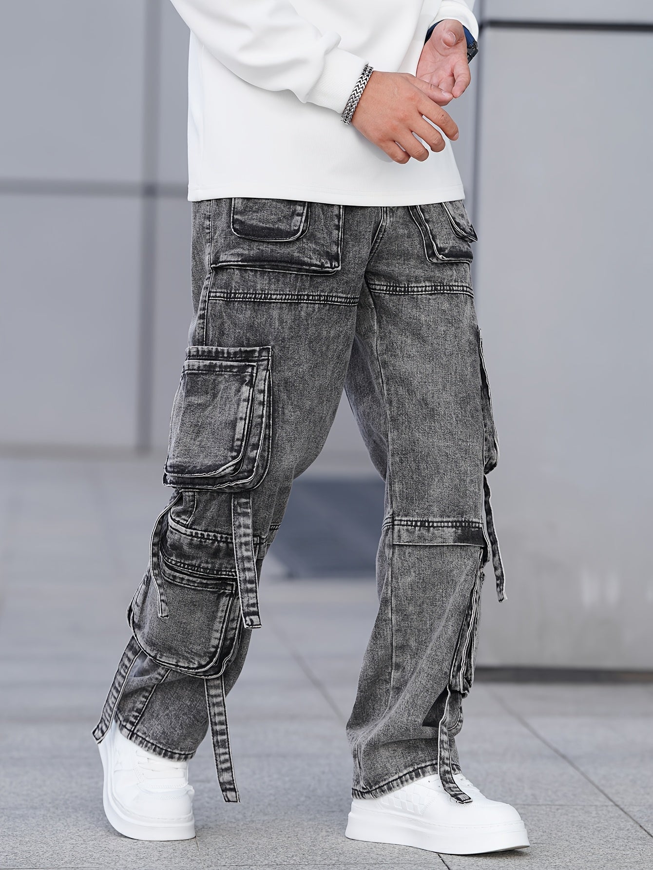Willard | Casual herenbroek met wijde pijpen - niet-elastische denim met zakken