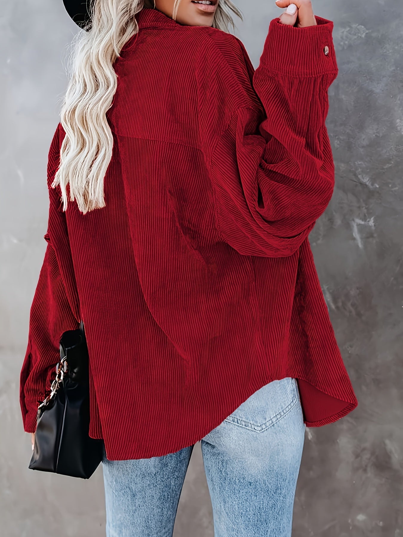 Mabeline | Corduroy overhemd met knoopsluiting voor dames - Casual overhemd met lange mouwen