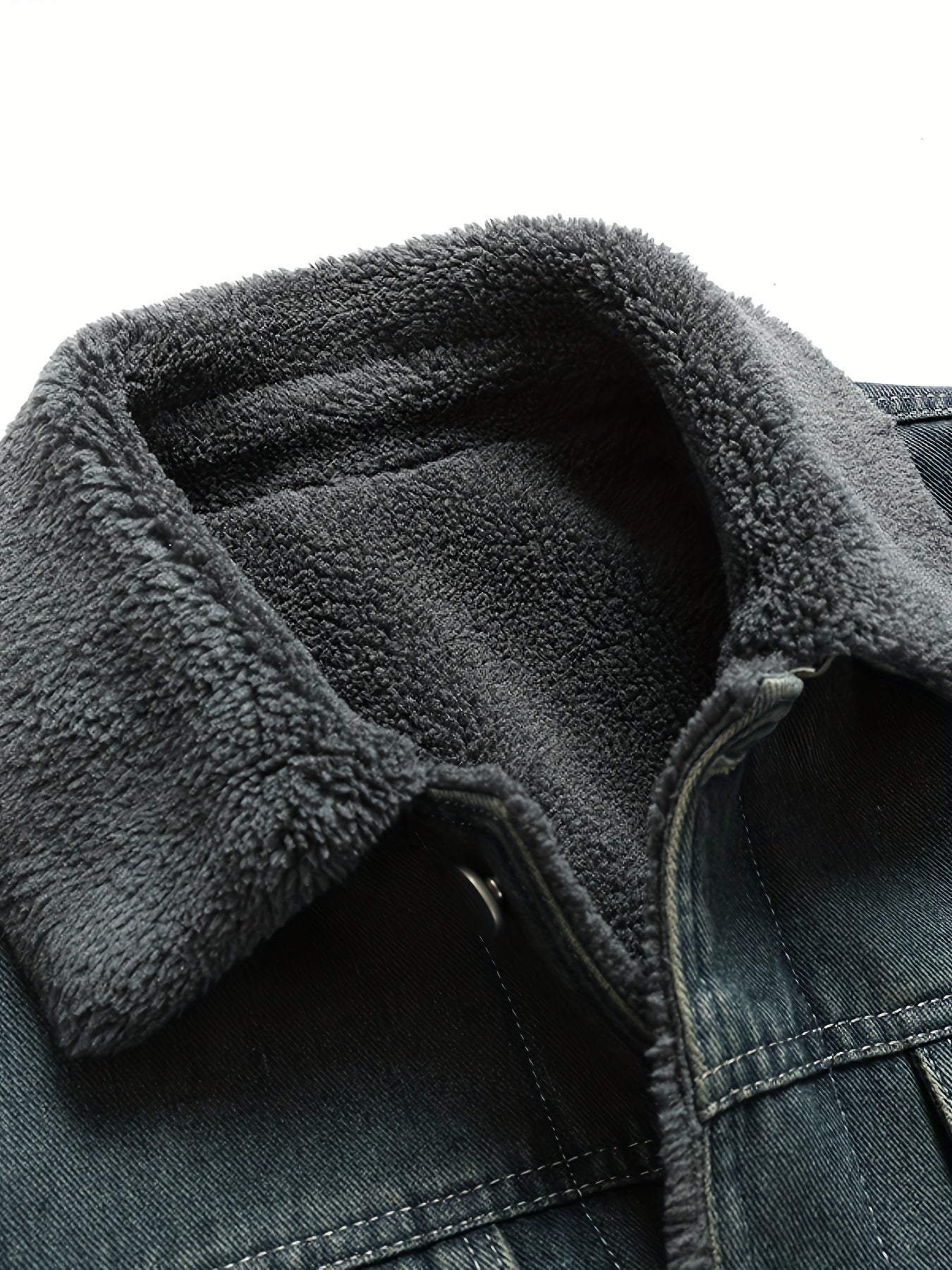 Gunter | Vintage gewassen spijkerjas voor heren met fleecevoering – Warme casual winterjas