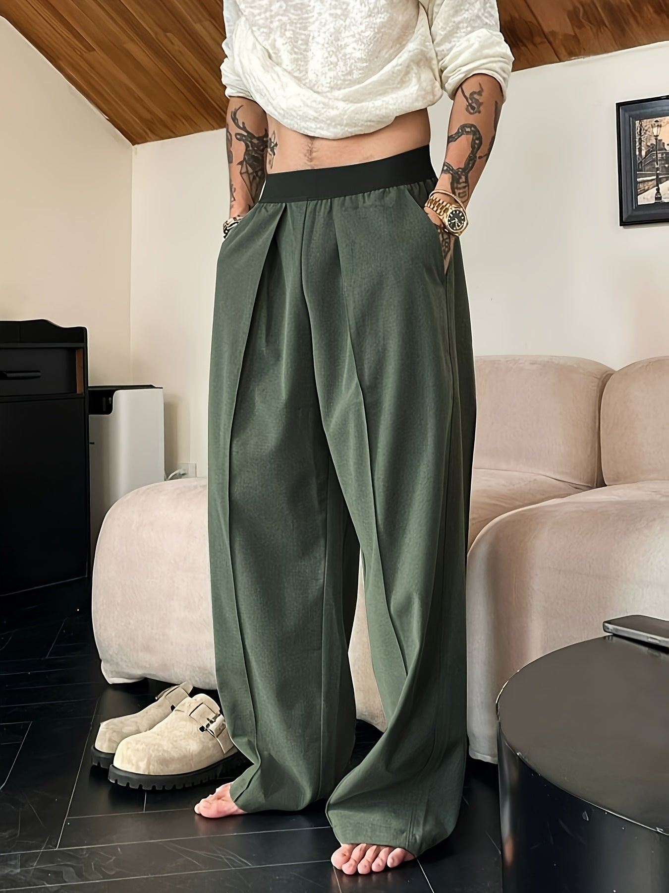 Arnthor | Casual loose fit herenbroek met elastische tailleband