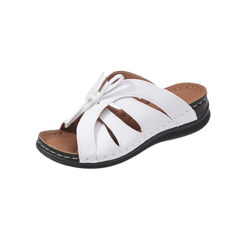 ChicSole | Orthopedische Leren Zomerslippers - Vrouwen met steun voor de voetboog Strik Sandalen