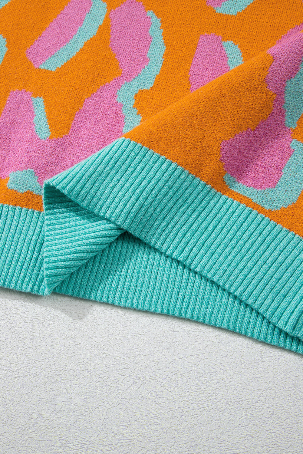 Brynoria | Gebreide Colorblock Trui - Sweater met ronde hals, geribde zoom en lange mouwen