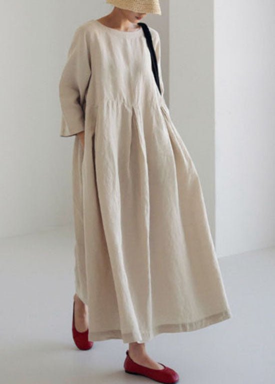 Lepa | Oversized Maxi-jurk - 3/4 mouwen, losse pasvorm, ademende casual jurk