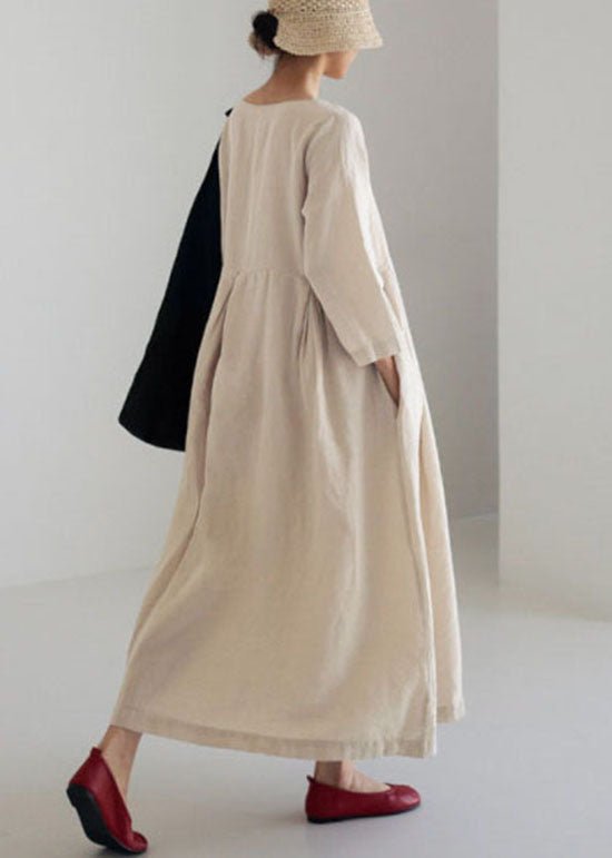 Lepa | Oversized Maxi-jurk - 3/4 mouwen, losse pasvorm, ademende casual jurk