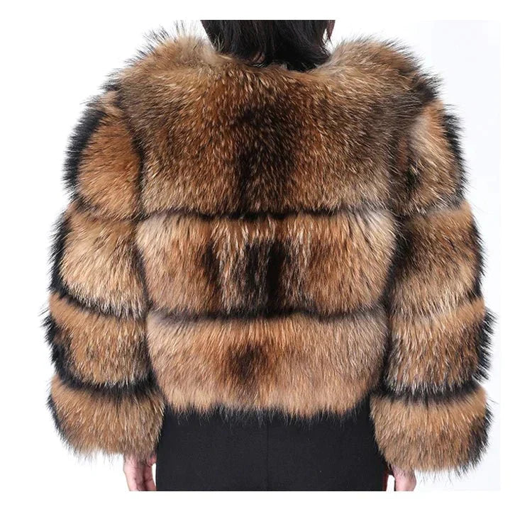 Christel | Luxe korte bontjas voor dames, warme winterjas, chique designerjas