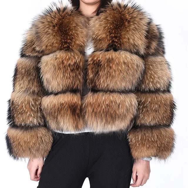 Christel | Luxe korte bontjas voor dames, warme winterjas, chique designerjas