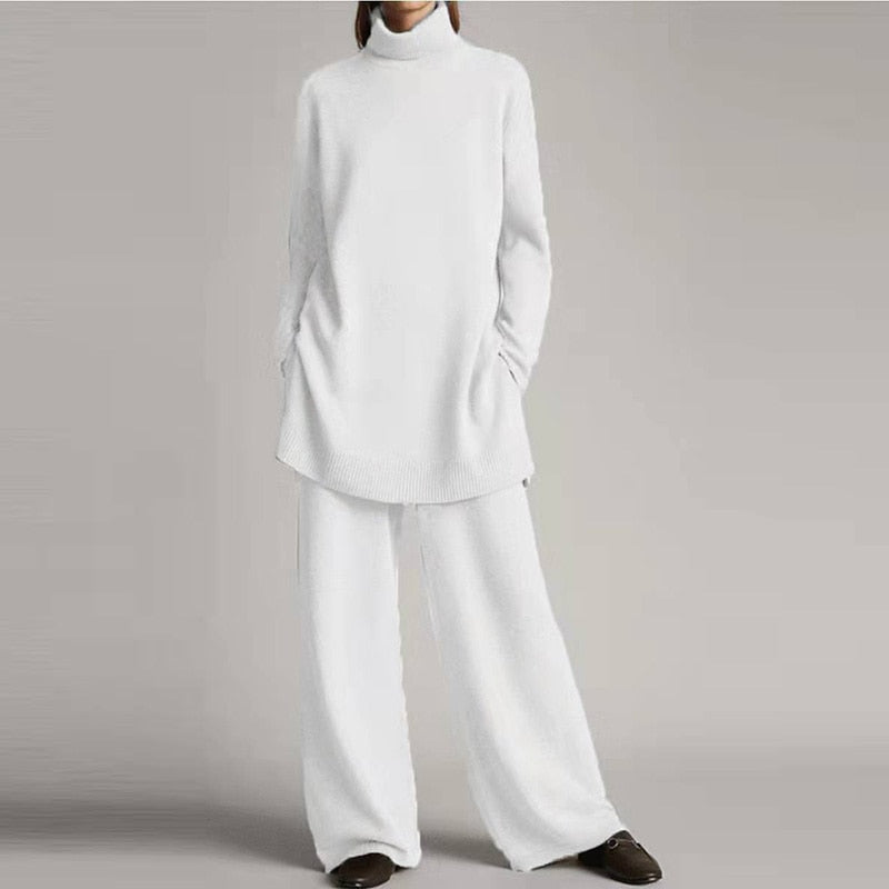 Sarina | Dames 2-delige oversized coltrui loungewear set – Casual huis- en loungewear