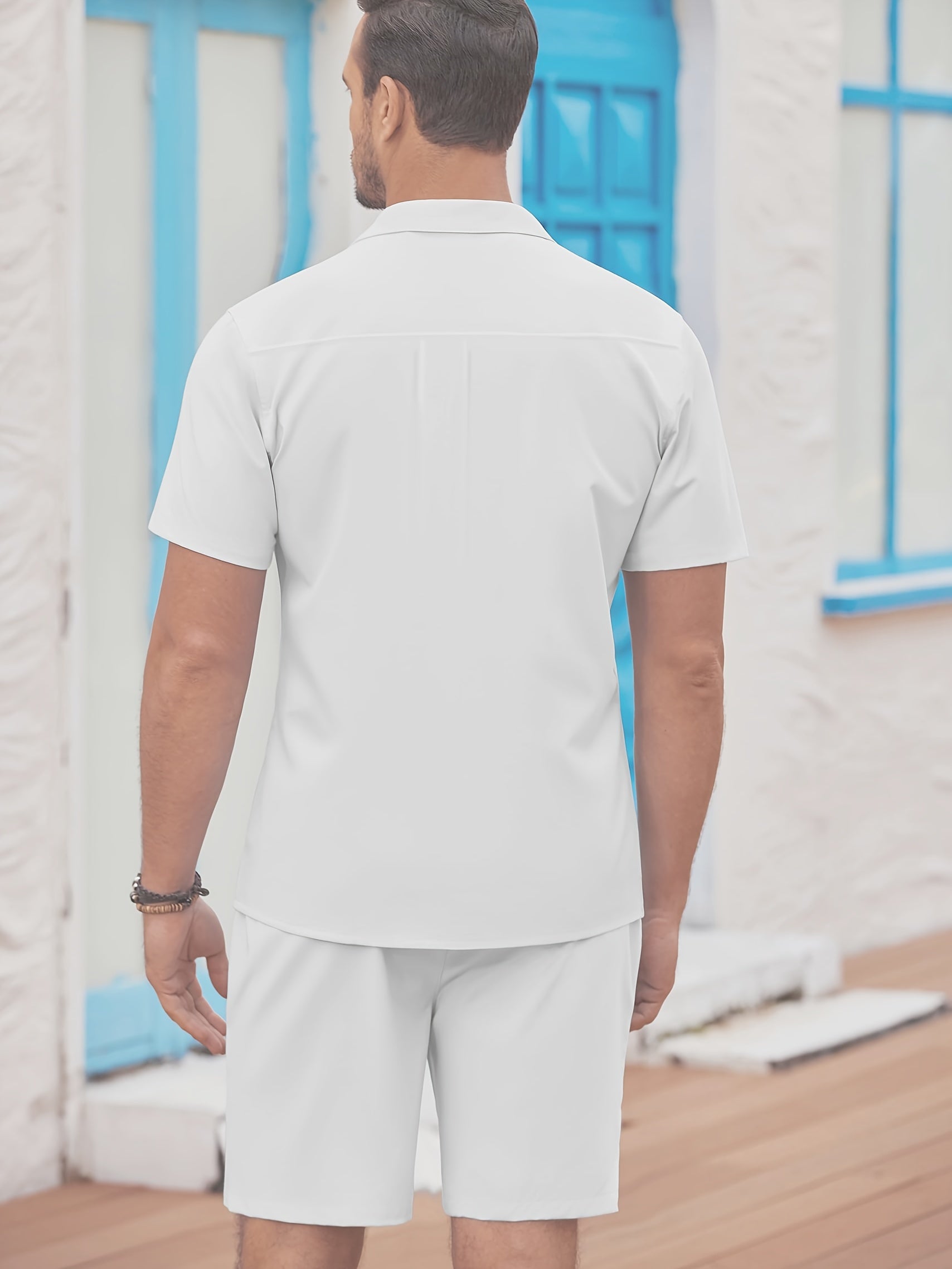 Julian | Heren 2-delige zomerse strandset - katoen-linnenmix, casual outfit