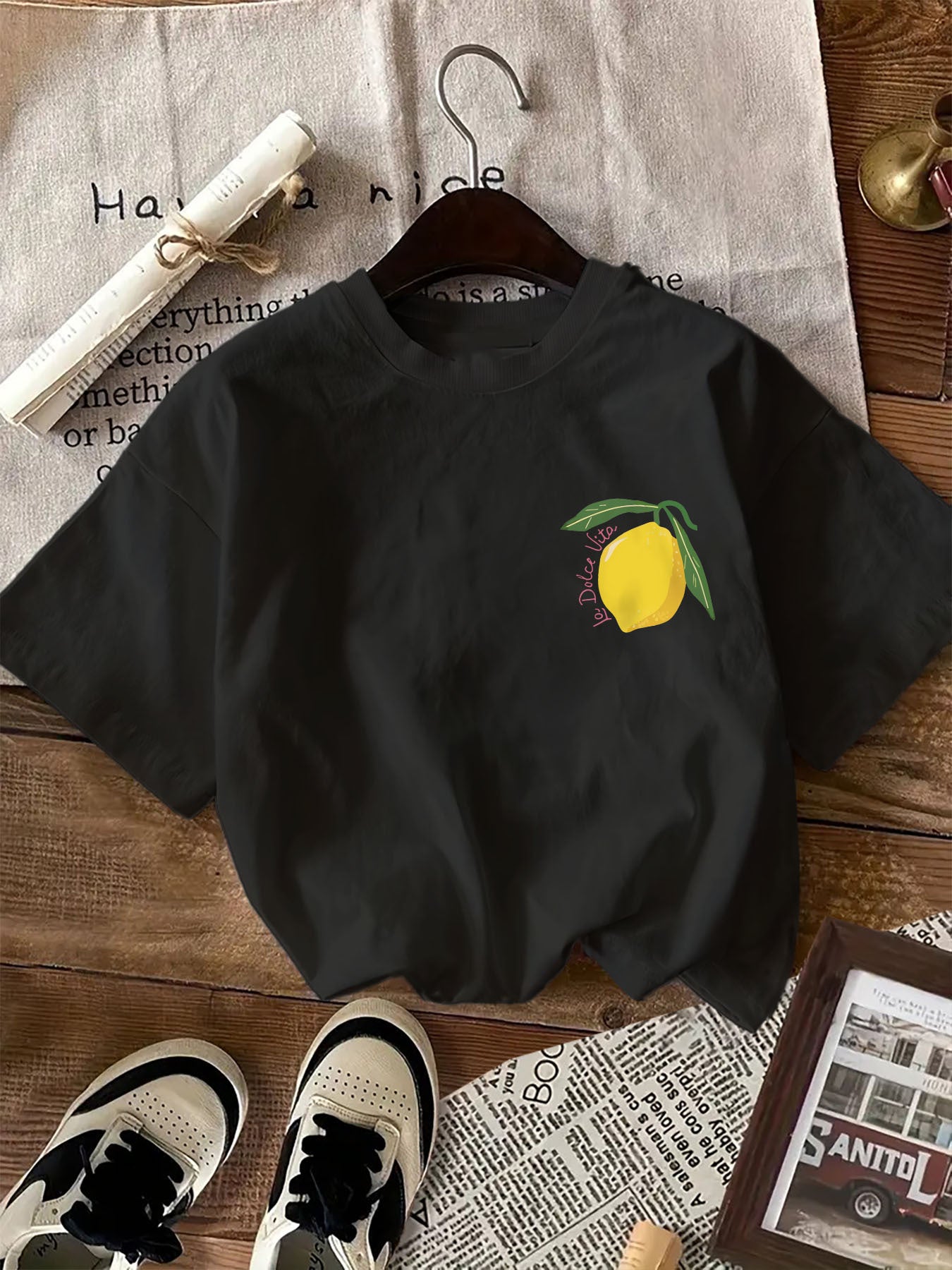 Cielle | Dames-T-shirt met grafische print Citroen - Casual Korte Mouw Top met Crew Hals
