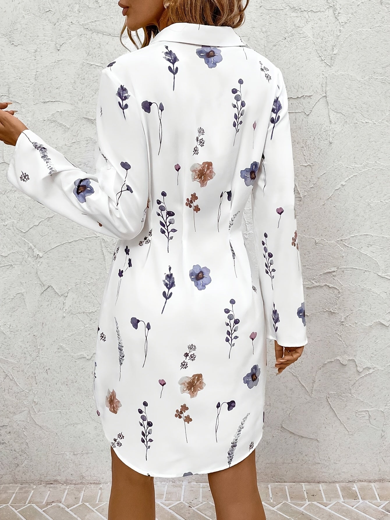 Atarah | Elegante overhemdjurk met bloemenprint - Lange mouwen, casual en chic