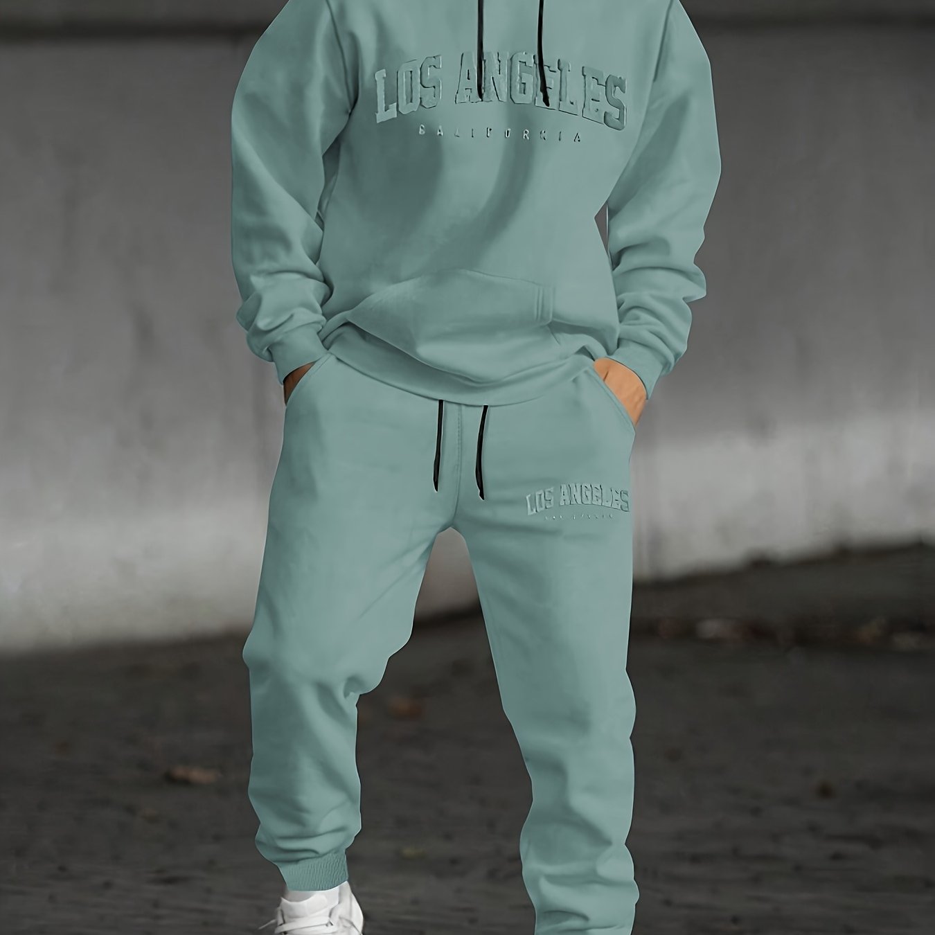 Kajetan | Heren hoodie met print & joggingbroek set – Sportief sweatshirt, casual, losse pasvorm