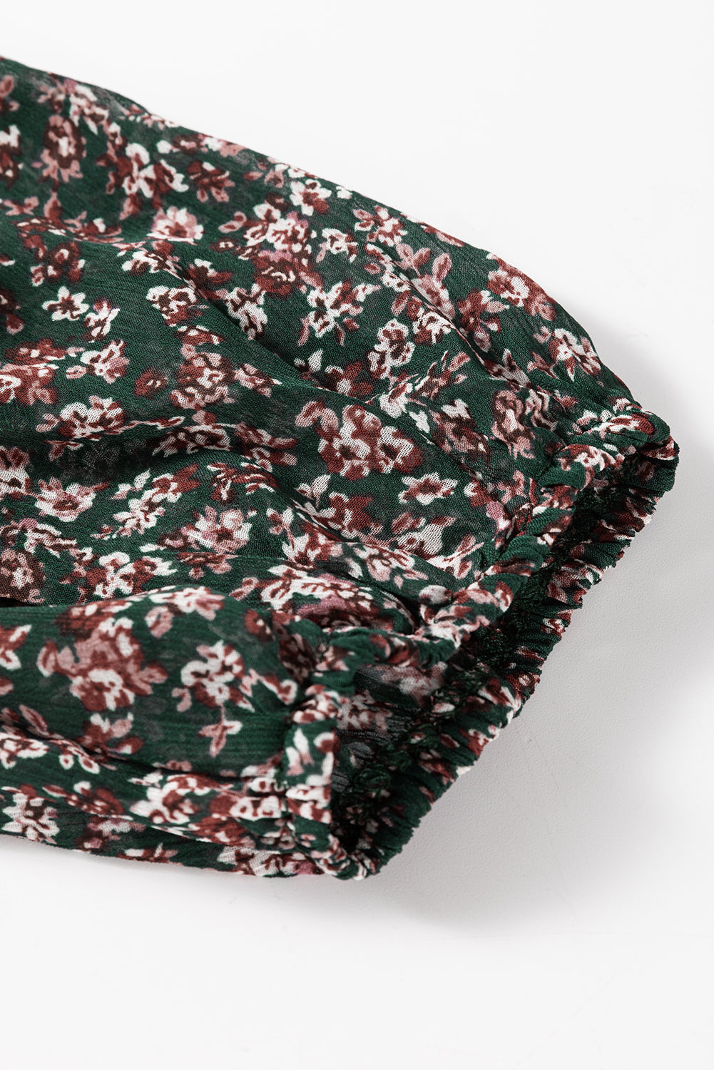 Gaelia | Mini jurk met bloemen en sweetheart halslijn, Lange Mouwen & Gesmokte Rug - Vloeiende Casual Fit