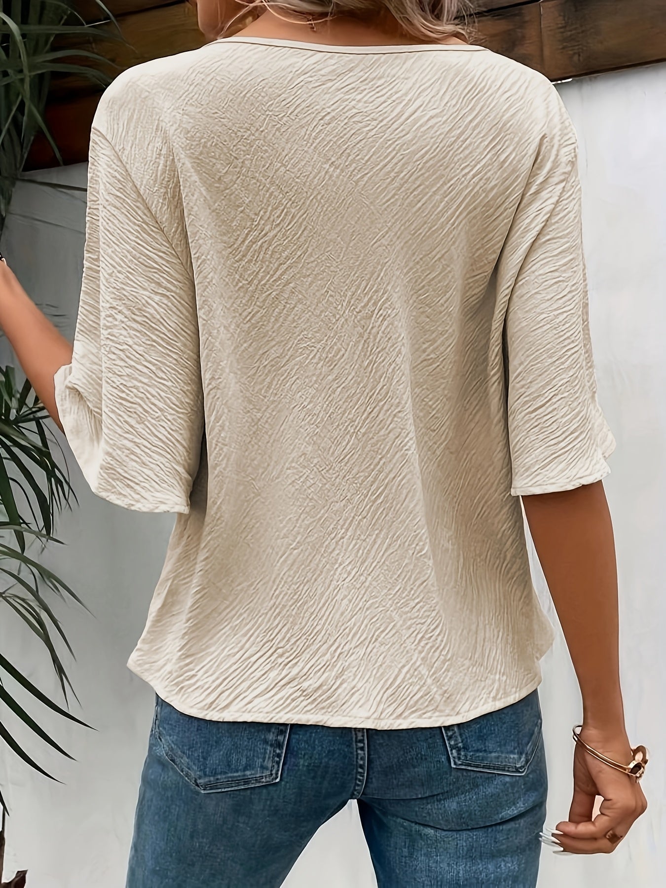 Destiny | Vrouwen Elegante Koehals Blouse met Vlindermouwen - Casual Top