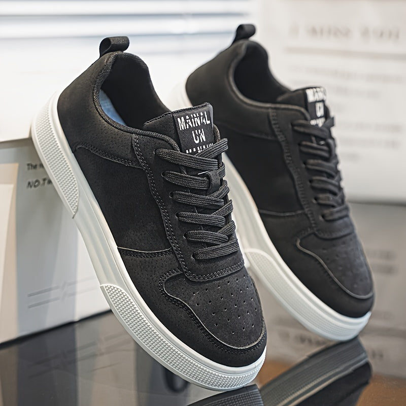 StridePro | Casual platte herensneakers - veterschoenen, comfortabel, duurzaam voor dagelijks gebruik