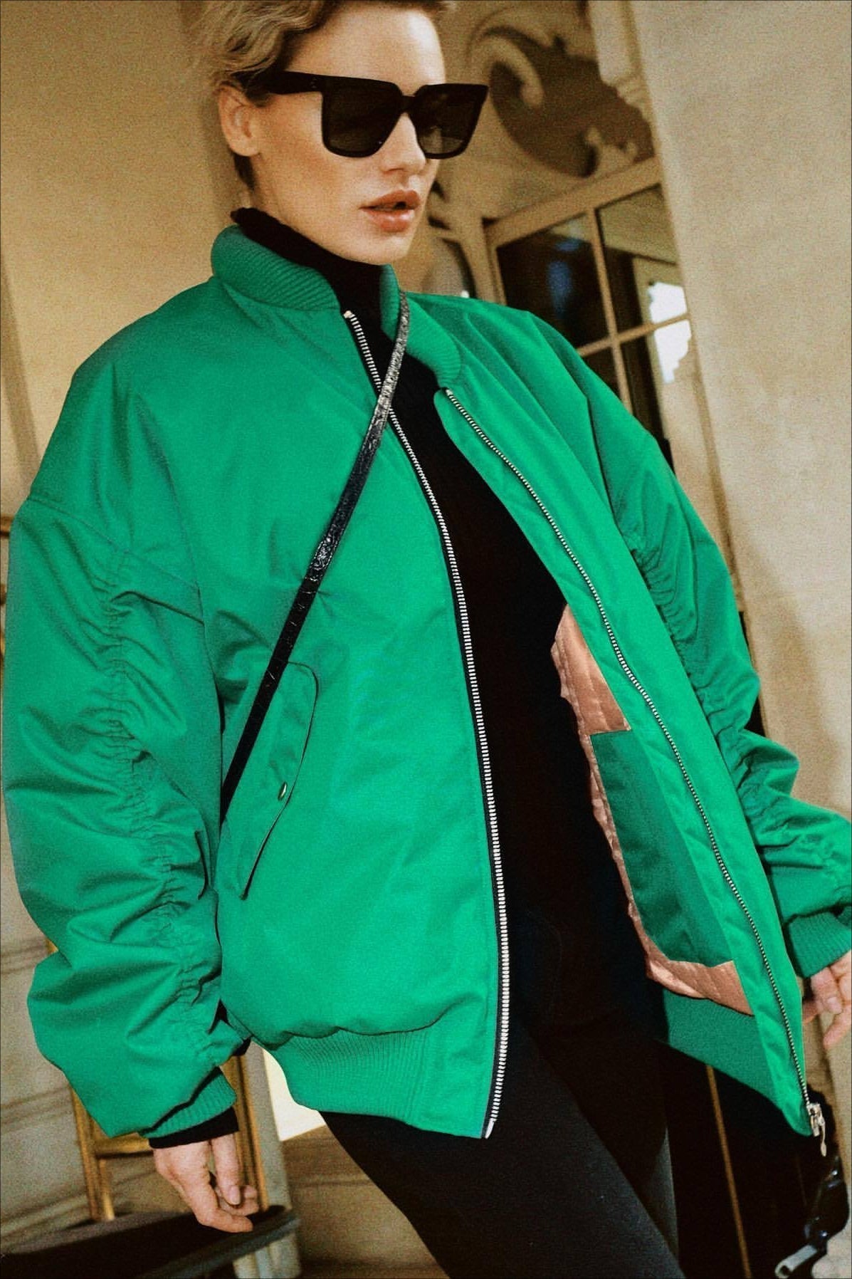 Nylaine | Oversized bomberjack, urban streetwear, lichtgewicht casual bovenkleding