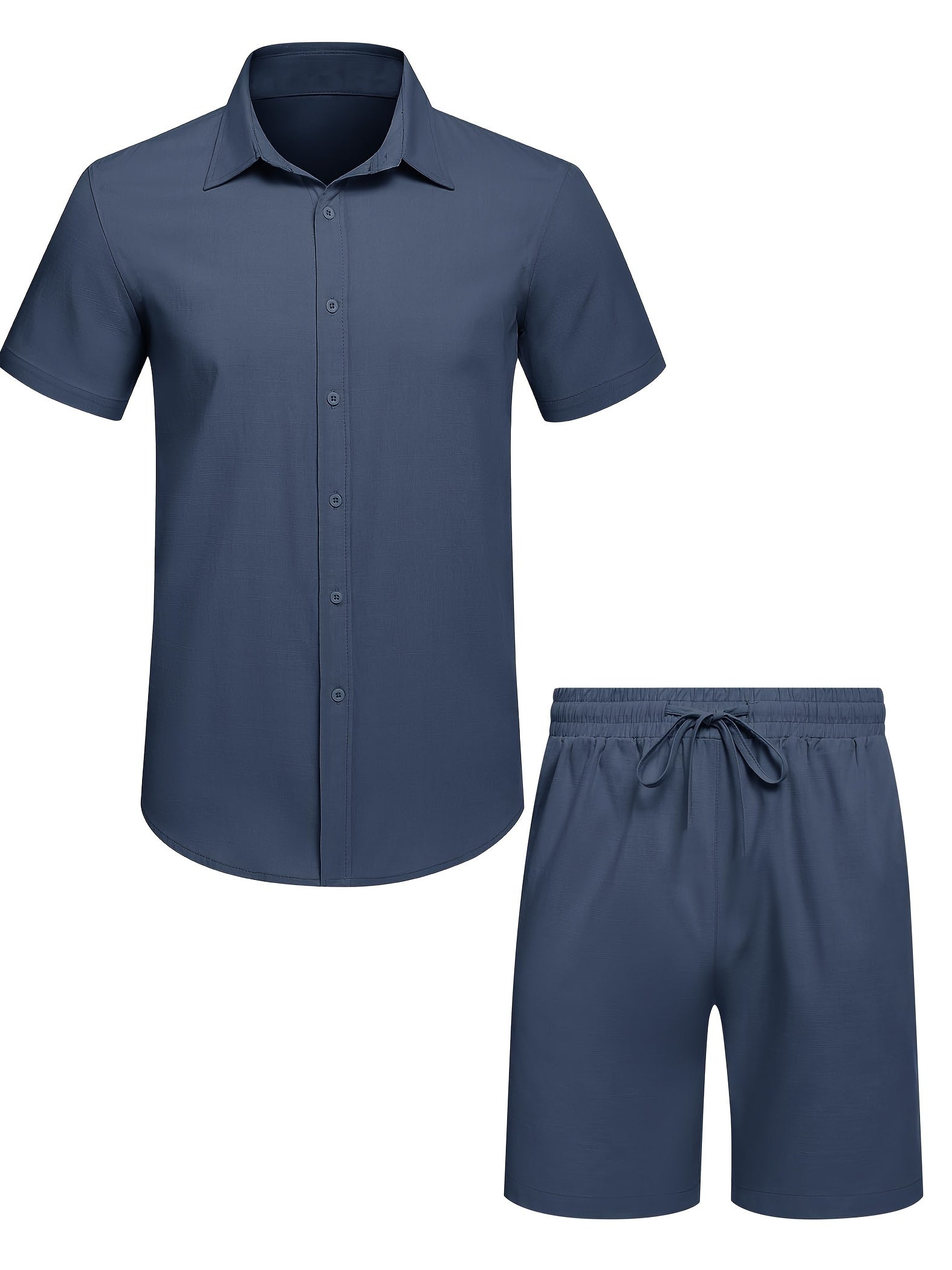 Julian | Heren 2-delige zomerse strandset - katoen-linnenmix, casual outfit