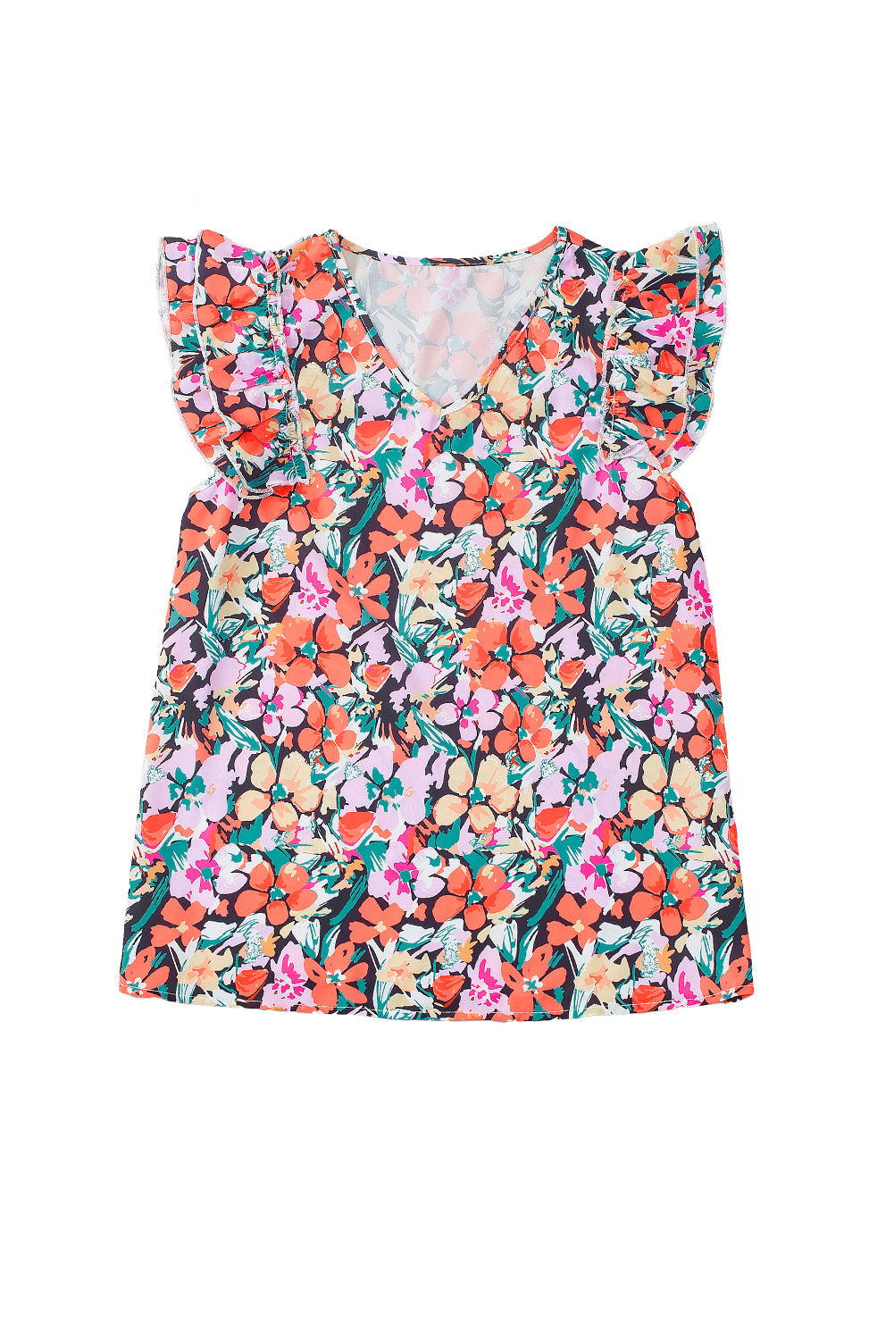 Marzena | Multicolour bloemenblouse met gerimpelde mouwen - Stijlvolle damestop