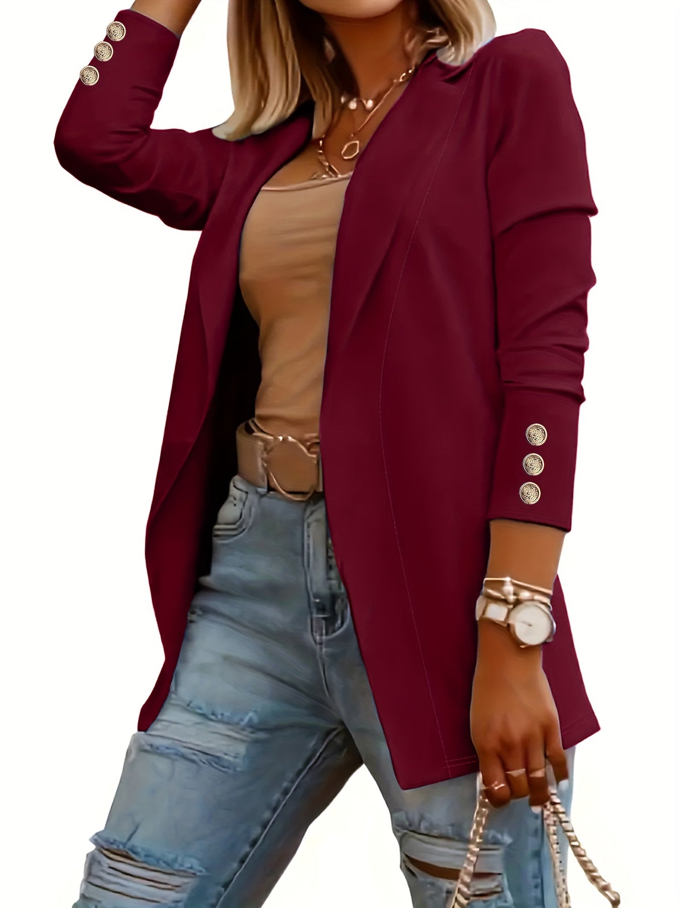 Albina | Blazerjasje met open voorkant voor dames - Casual Elegante werkkleding