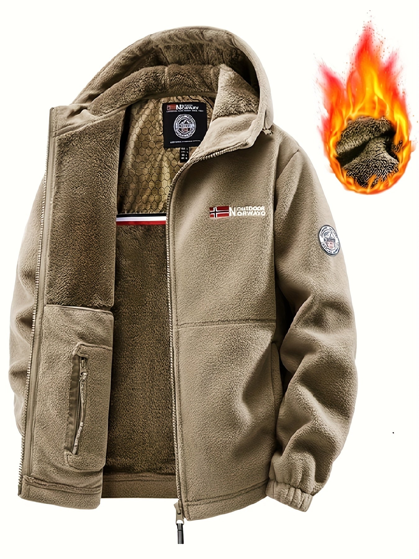 Wulfram | Zware winterjas voor heren – Thermisch geïsoleerde jas met capuchon, bovenkleding voor koud weer