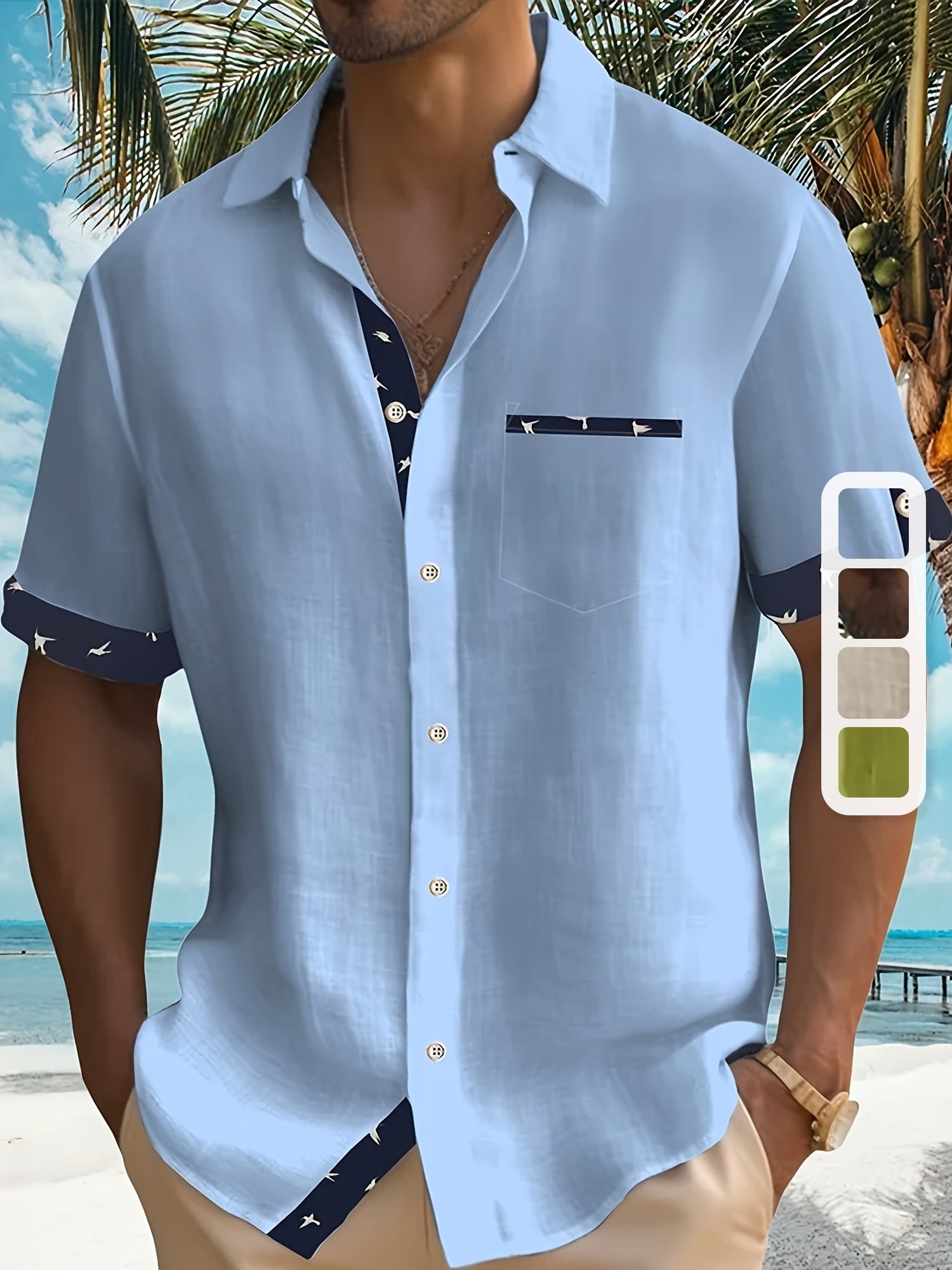 Emilio | Herenhemd met korte mouwen in katoenmix - Zomer & Streetwear-stijl