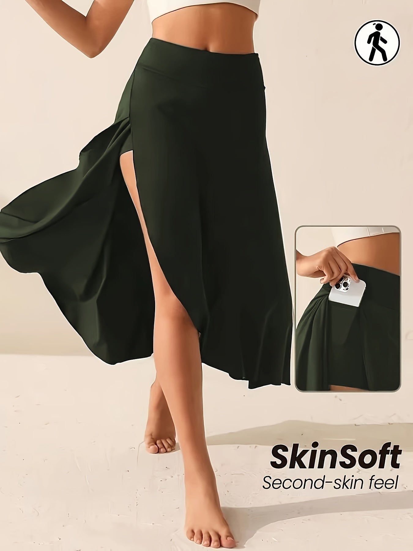 Wilona | Damesrok met hoge taille en asymmetrische split met ingebouwde short