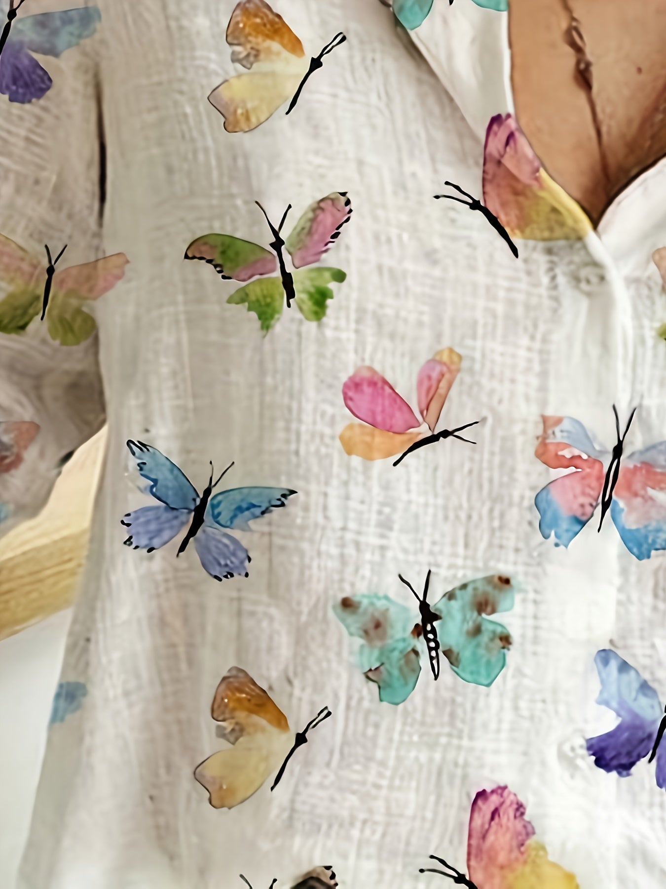 Myrra | Casual vlinderprint overhemd met lange mouwen en knoopsluiting voor dames
