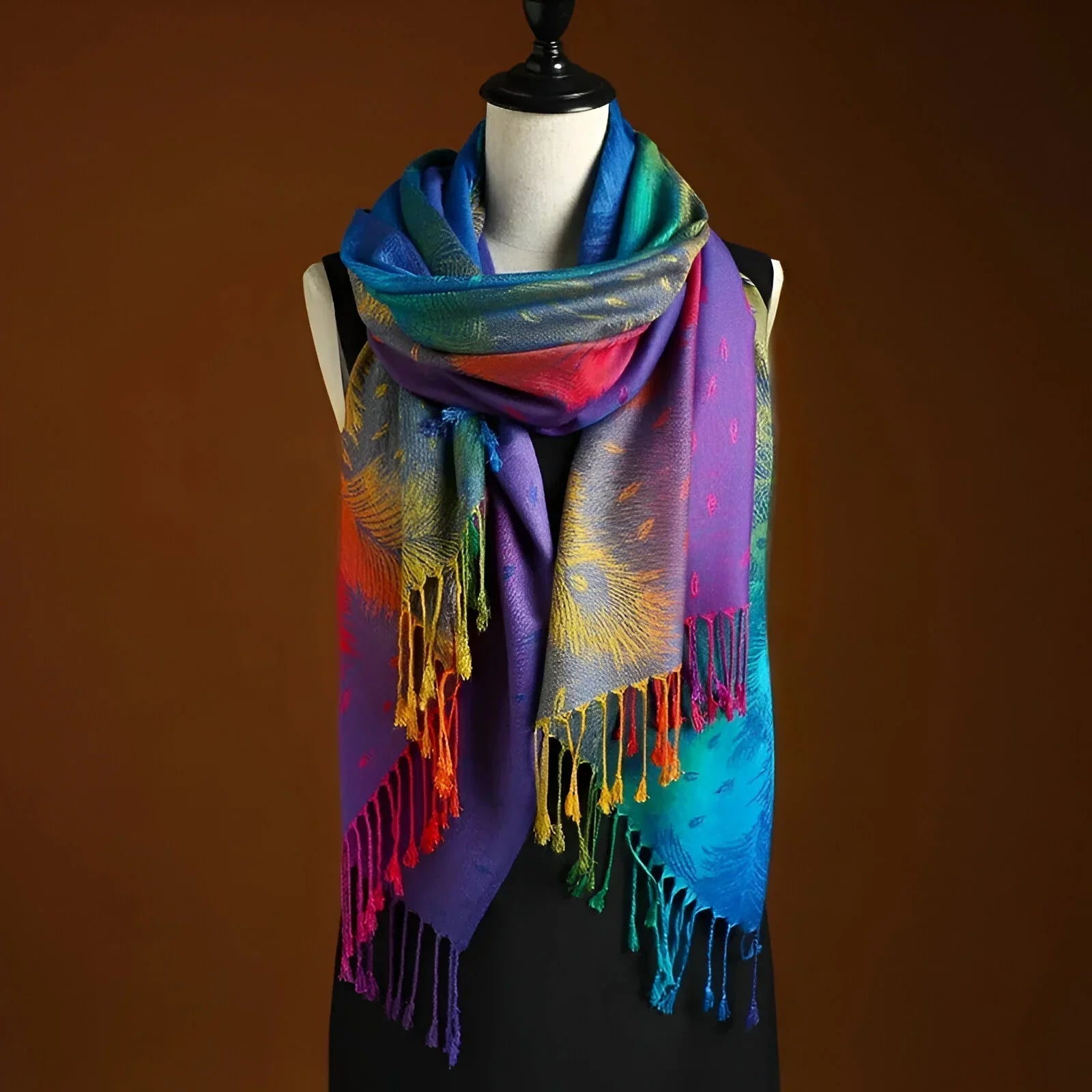 Zoryntha | Luxe zachte kleurrijke sjaal – gezellig, modieus, damesaccessoire voor winter en herfst