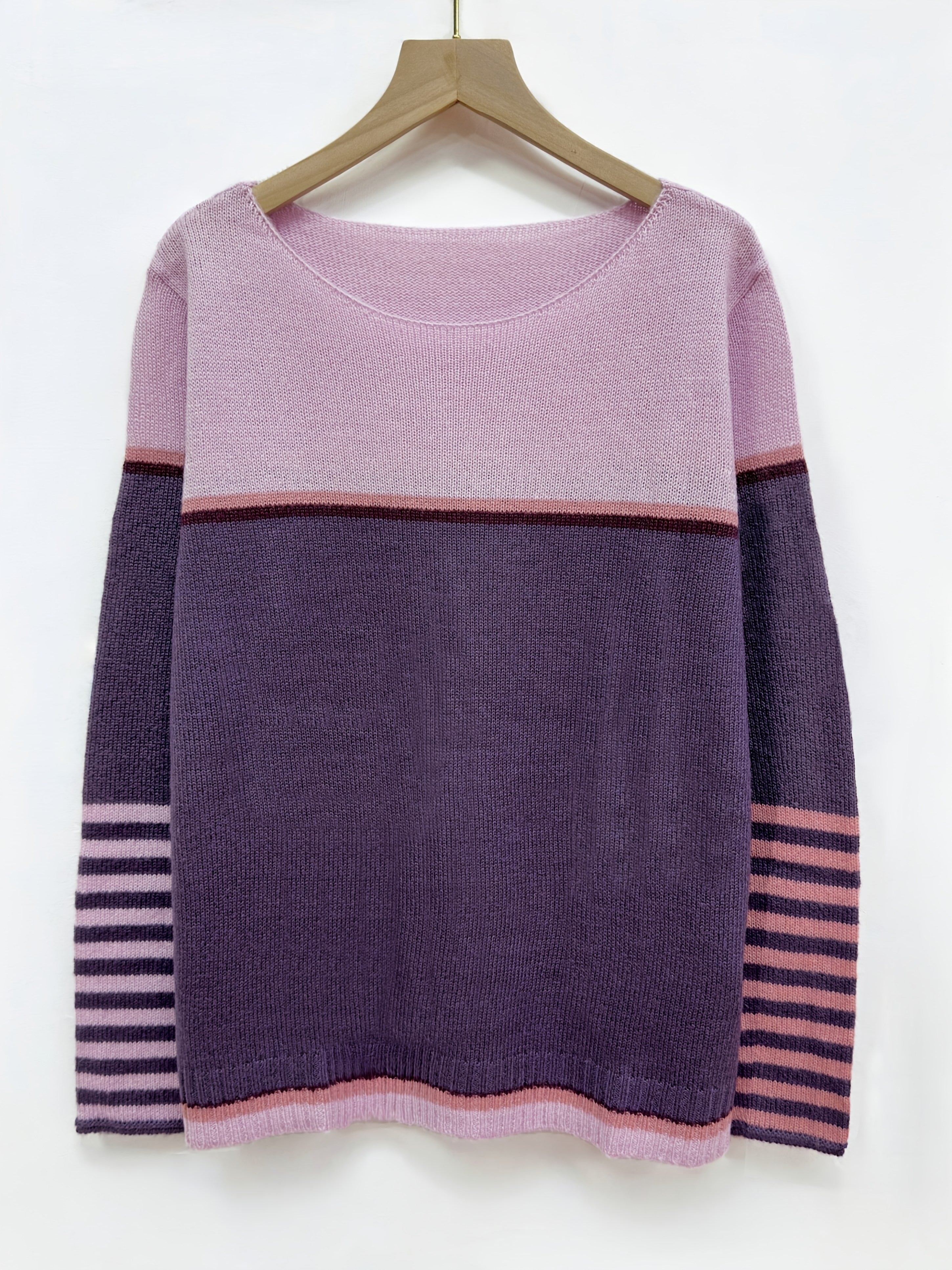 Nadica | Dames trui met lange mouwen – Kleurblok gebreid, casual warme pullover