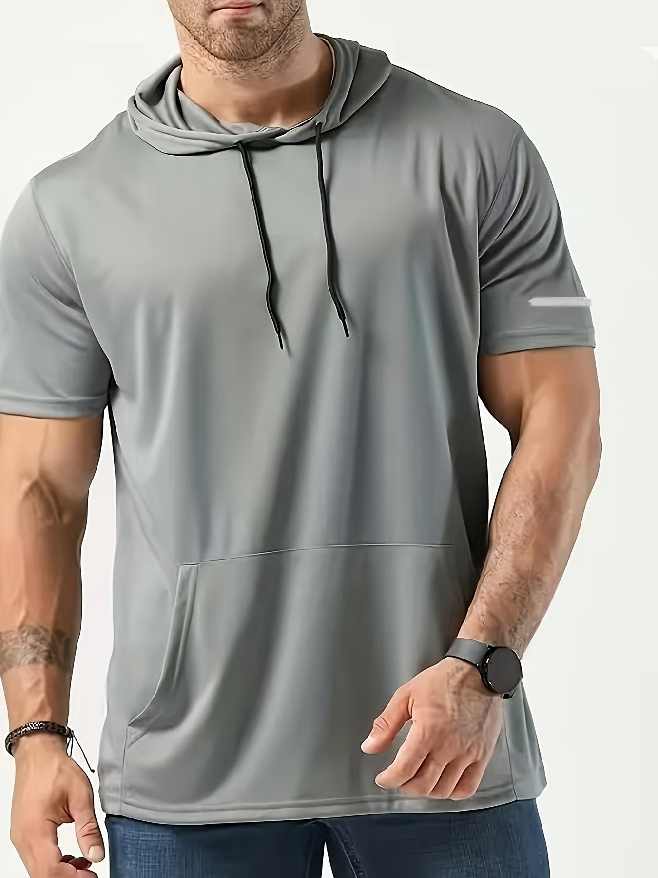 Fenno | Heren-T-shirt met capuchon - Sneldrogend, Trekkoord, Ideaal voor Hardlopen & Training