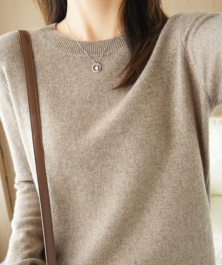 Sanne | Elegante merinowollen trui, zacht en ademend, lichtgewicht gebreide pullover