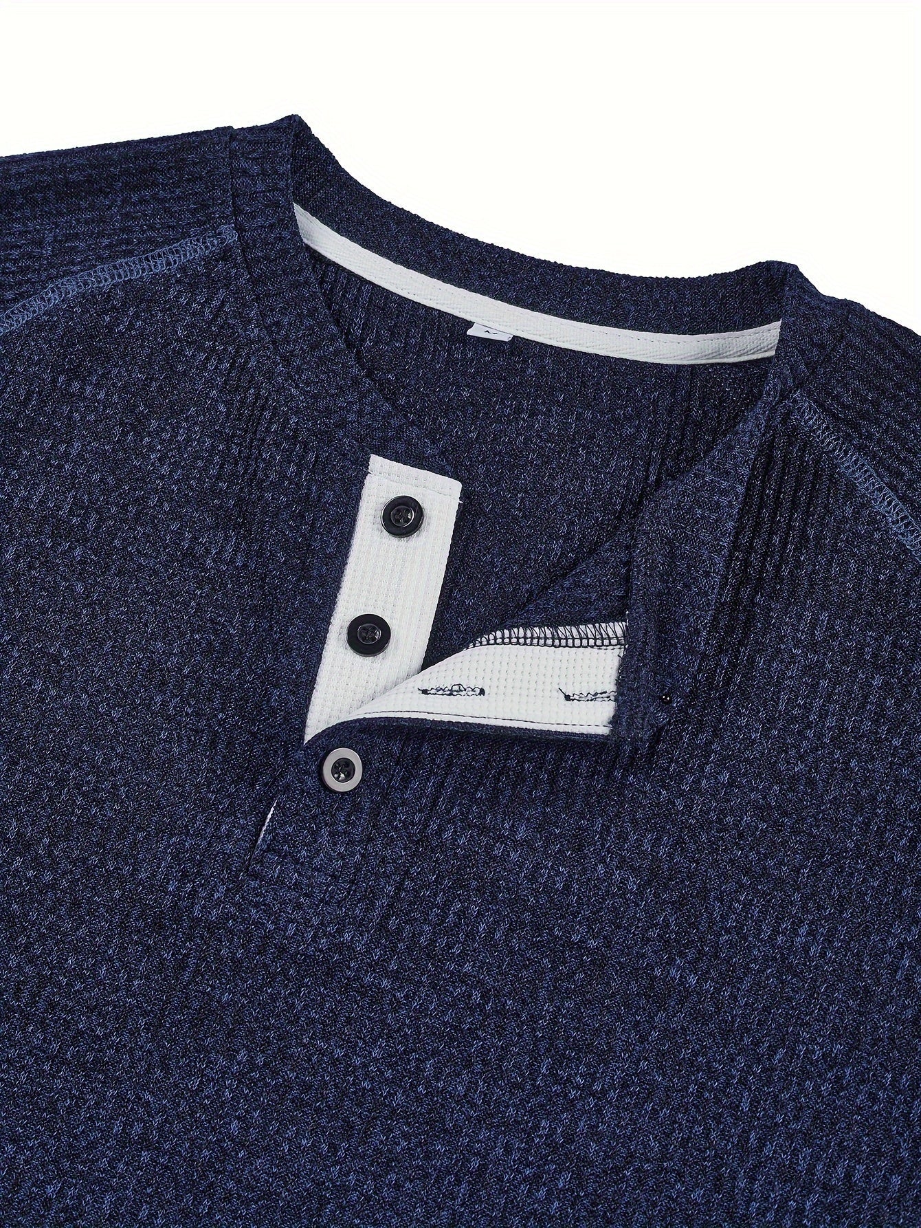 Mauritz | Casual gebreid Henley-shirt voor heren – lange mouwen, raglanmodel, knoopsluiting voor de herfst