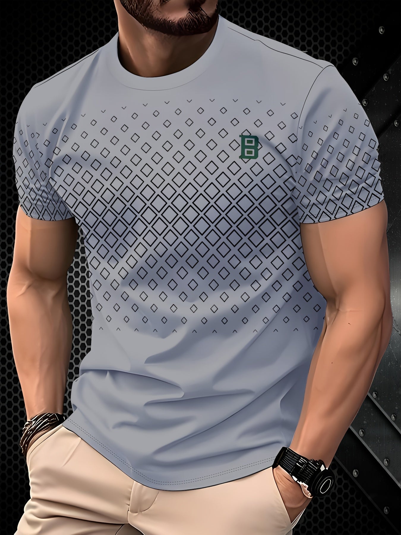 Ydran | Heren T-shirt met ronde hals - Stretch gebreide stof, zacht polyester