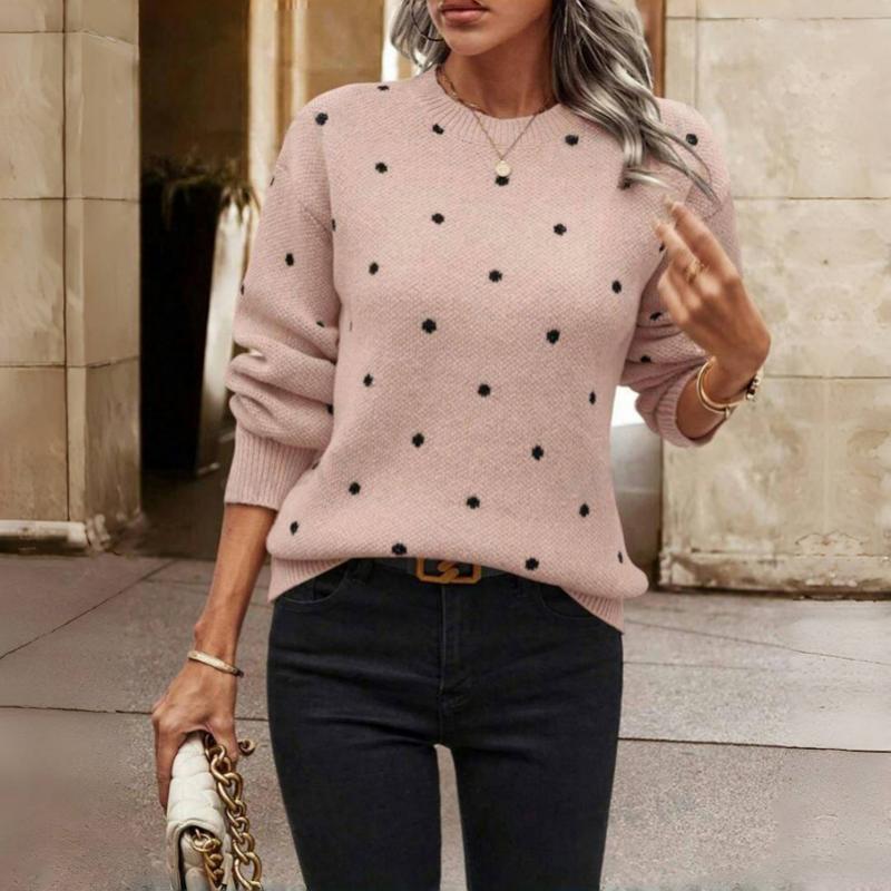 Valdis | Elegante gebreide trui met stippen – zachte katoenmix pullover voor casual en chique outfits