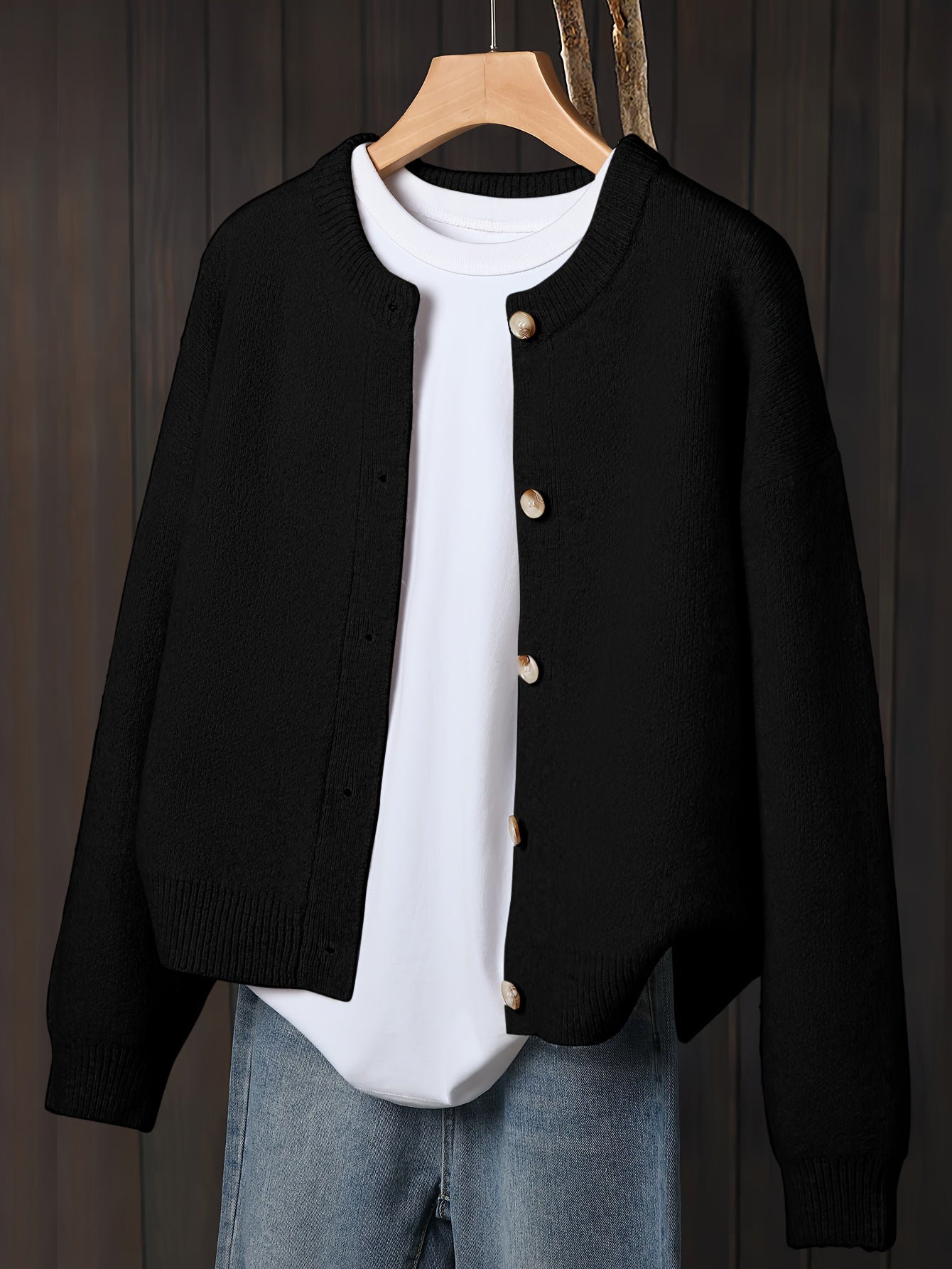 Myrrhith | Klassiek damesvest – Zachte trui met lange mouwen, Knoopsluiting, Comfortabele herfst-/winterlaag