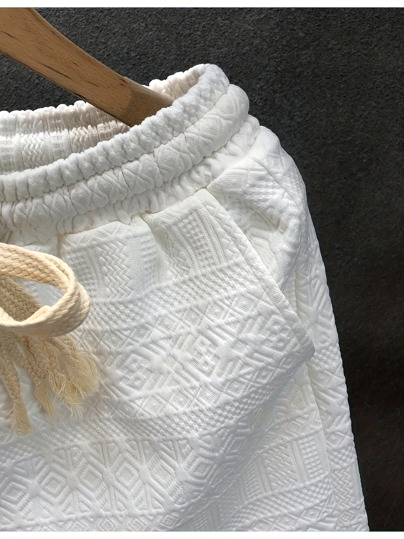 Brunno | Casual Trekkoordshort voor heren - Geometrisch patroon in reliëf, ademend, comfortabel