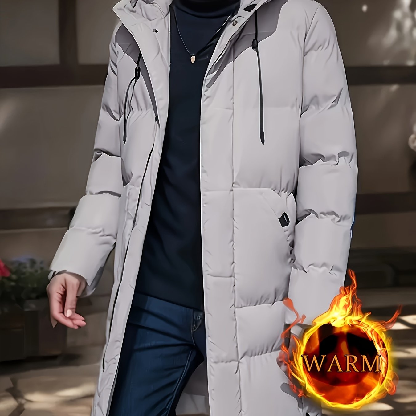 Richard | Winterjas voor heren met capuchon en gewatteerde voering – Warme casual jas