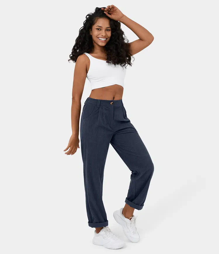 Judita | Corduroy broek met hoge taille voor dames - comfortabel, stijlvol en veelzijdig