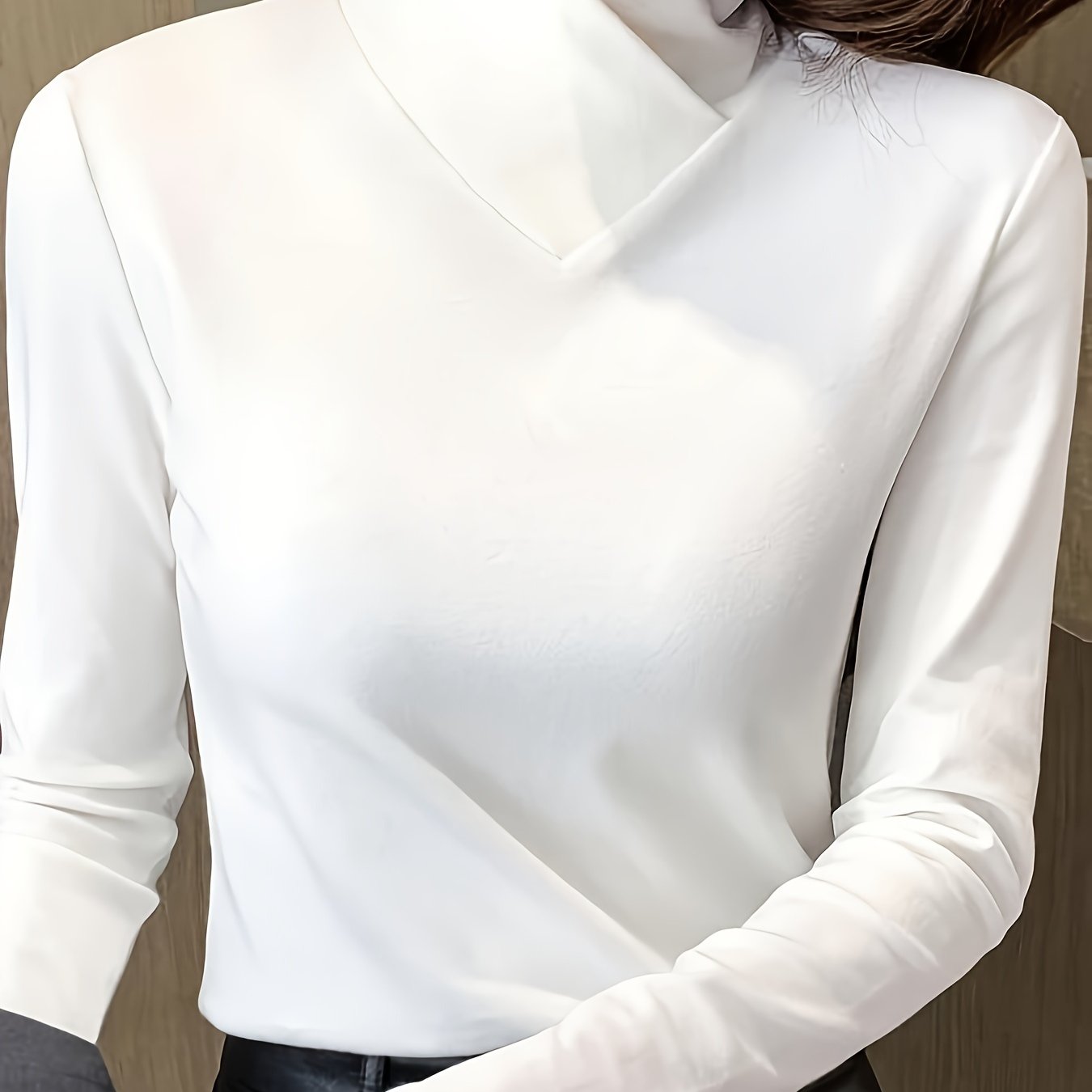 Vesira | Dames shirt met hoge hals en lange mouwen – Warme casual trui voor herfst en winter