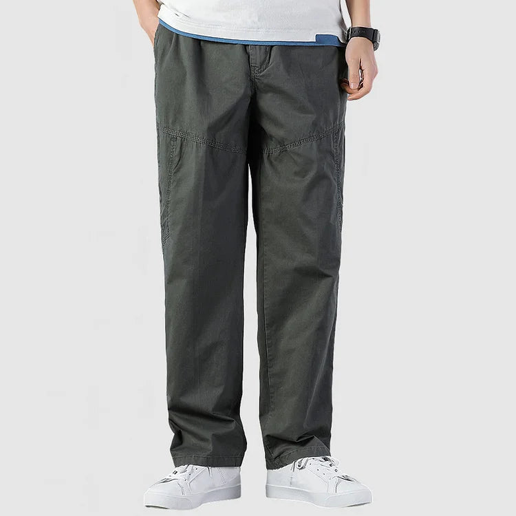 Wiktor | Heren cargo broek met meerdere zakken, rechte pijpen, duurzame casual werkkleding