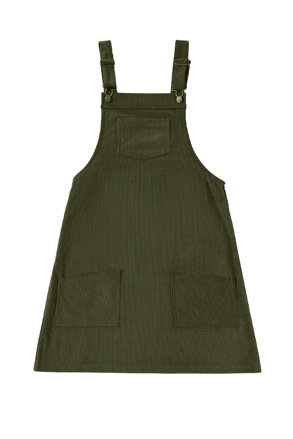 Vionessa | Dames Mini Corduroy Overall Jurk - Mouwloze Dungaree met Zakken Aan De Voorkant