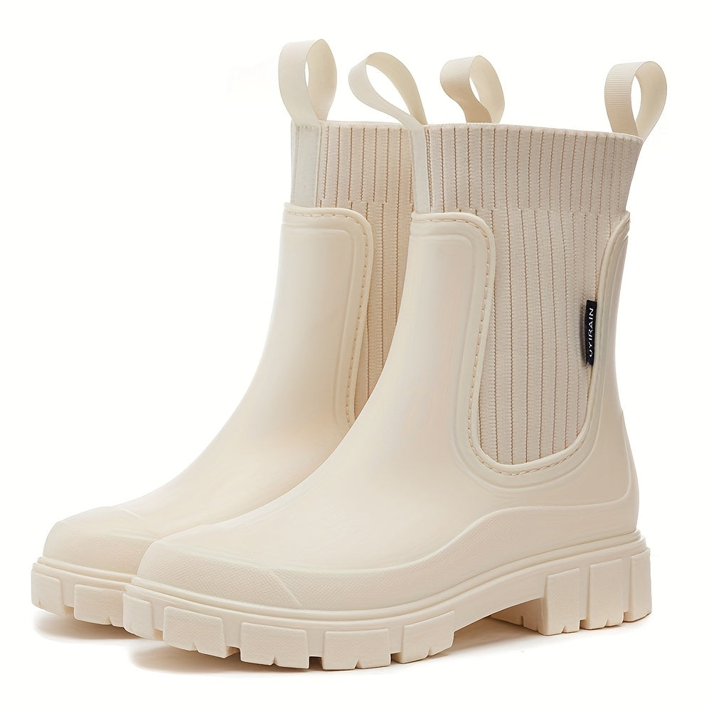 PuddleChic | Chelsea regenlaarzen voor dames – antislip, dikke zool, comfortabele outdoorschoenen
