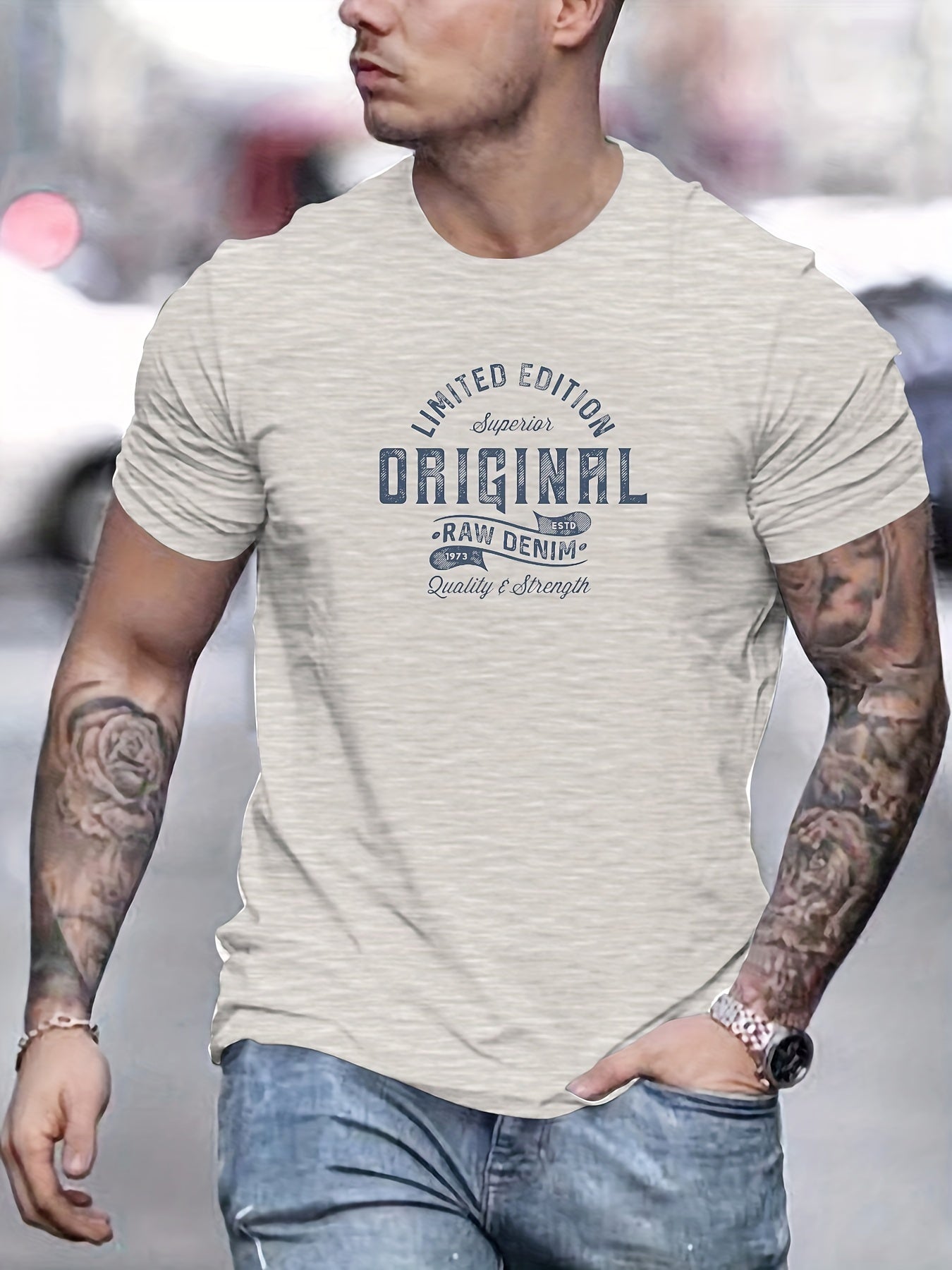 Xaver | Basis T-shirt van katoen voor heren - Casual T-shirt met grafische print, zomer T-shirt