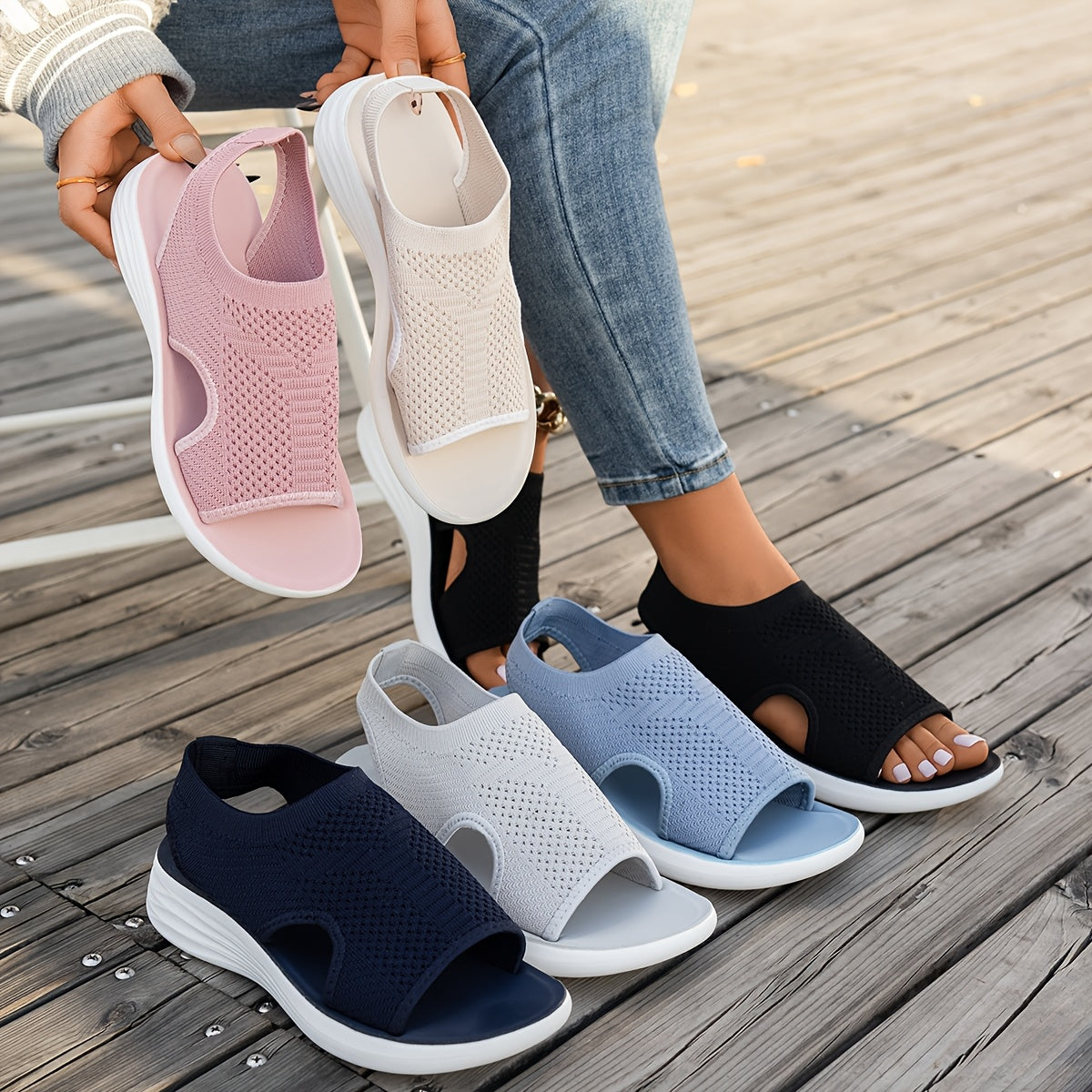 Airva | Lichtgewicht sandalen met steun voor de voetholte - ademende en gedempte slippers